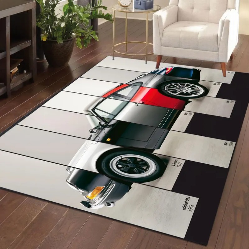Commercial Digital Printing - Classic Modern Style Carpet, Retro Illustrated
