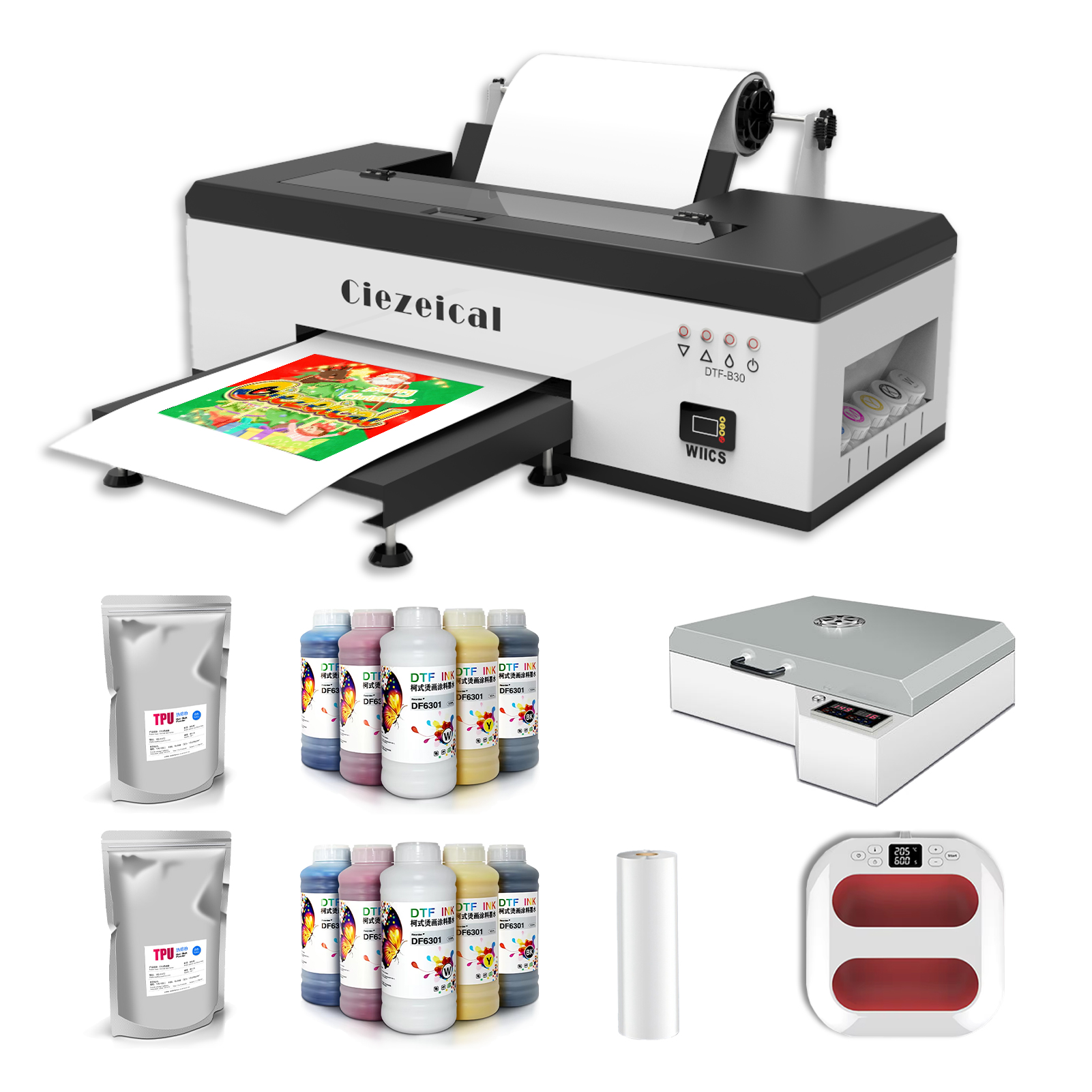 Dtf Film Roll A3 - A3 1390 DTF printer set, equipped