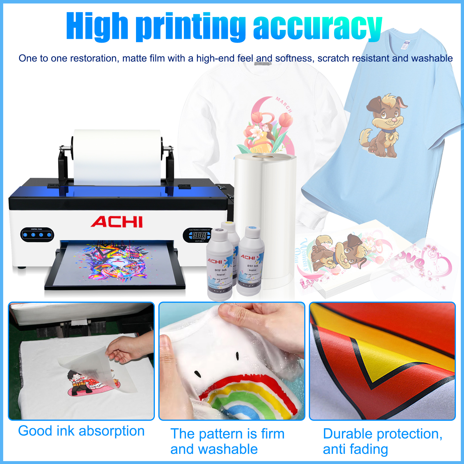 ACHI A3 R1390 Dtf Printer Bund - Commercial Printing Machine For Shirts ulasan dan harga
