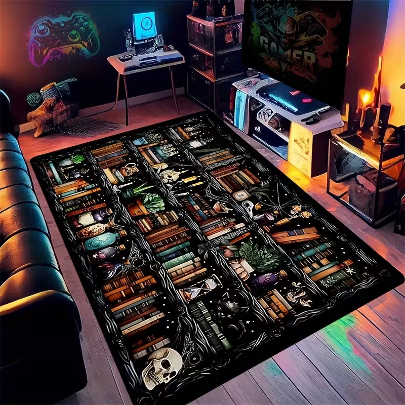 Bookshelf Area Rug for Teen St - Commercial Printing Books ulasan dan harga