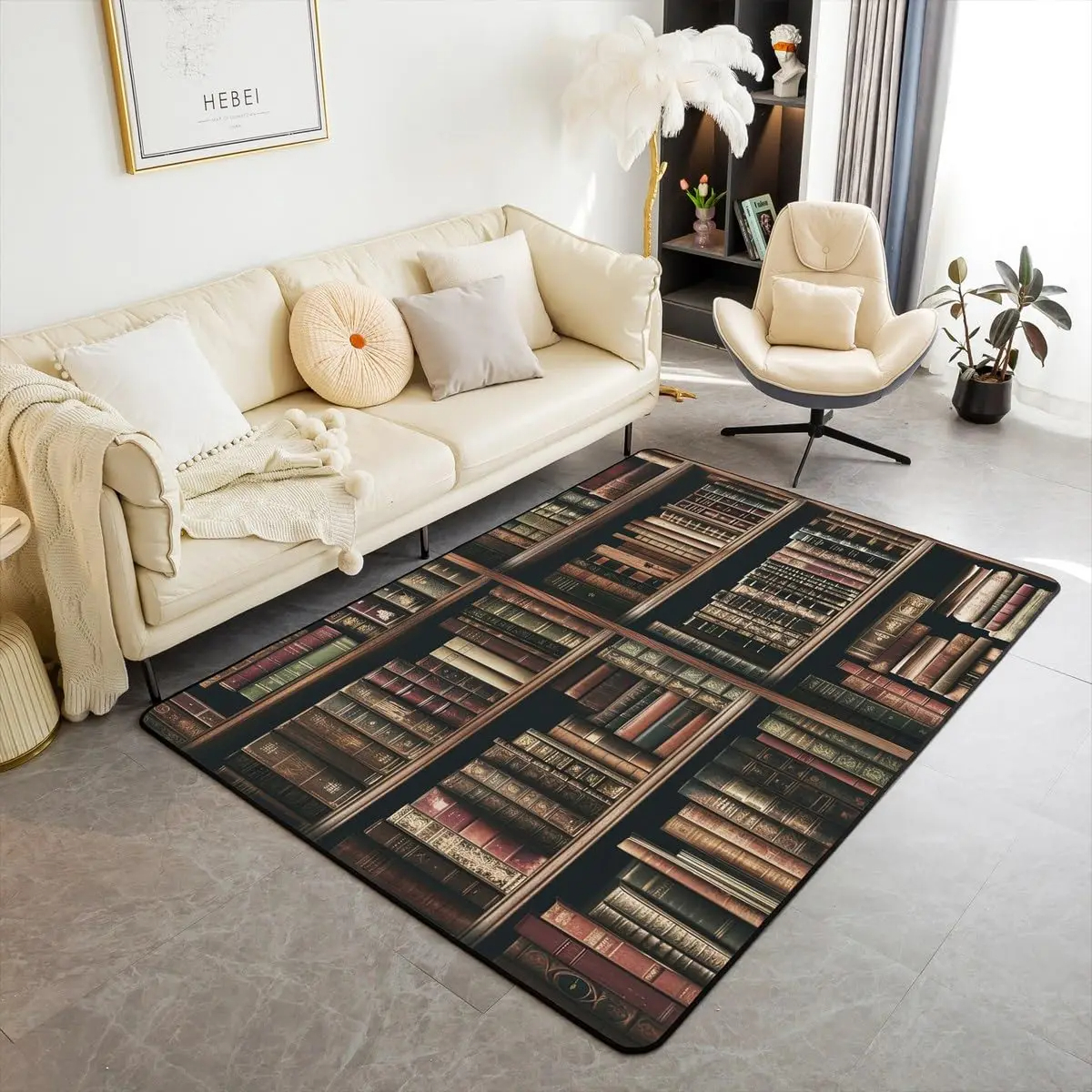 Bookshelf Area Rug for Teen St - Commercial Printing Books ulasan dan harga