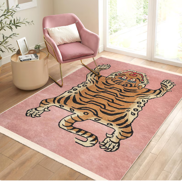 Tiger Area Rug Japanese Art Li - Commercial Digital Printing ulasan dan harga