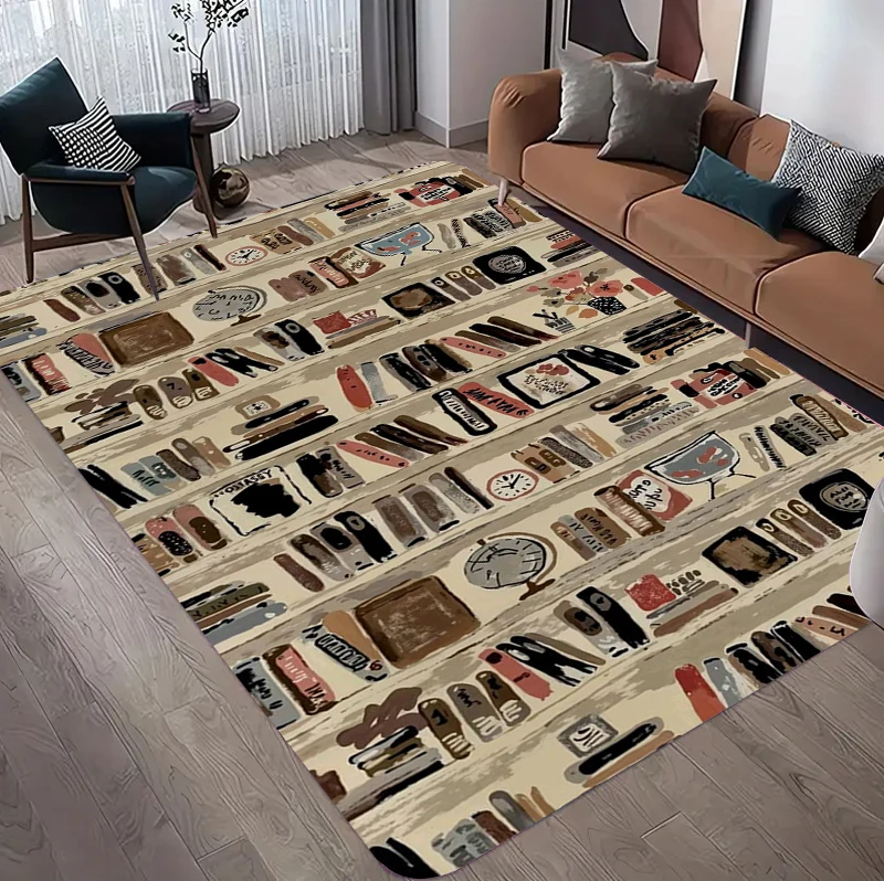 Vintage Book Print Area Rug, R - Commercial Printing Books ulasan dan harga